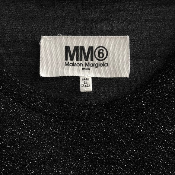 MM6 Maison Margiela black sheer side ruffle top